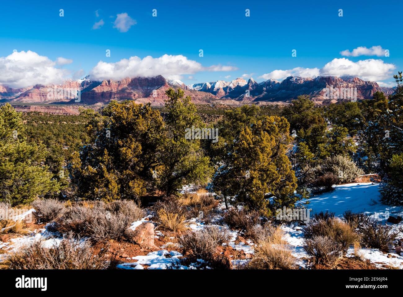 Western landscape along the Smithsonian Butte Road.  A harsh, beautiful and rugged area. Stock Photo