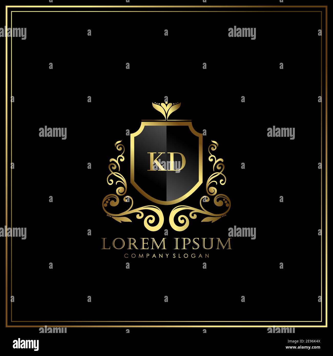 KD Initial Letter Luxury Logo template in vector for Restaurant ...
