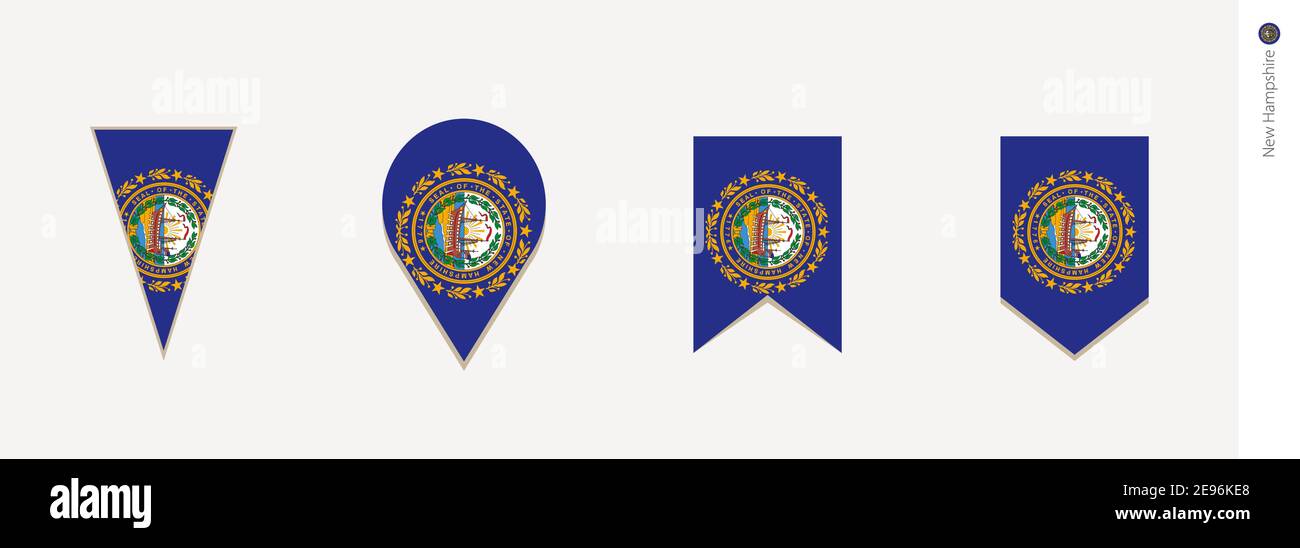 New Hampshire flag in vertical design, vector illustration Stock Vector ...