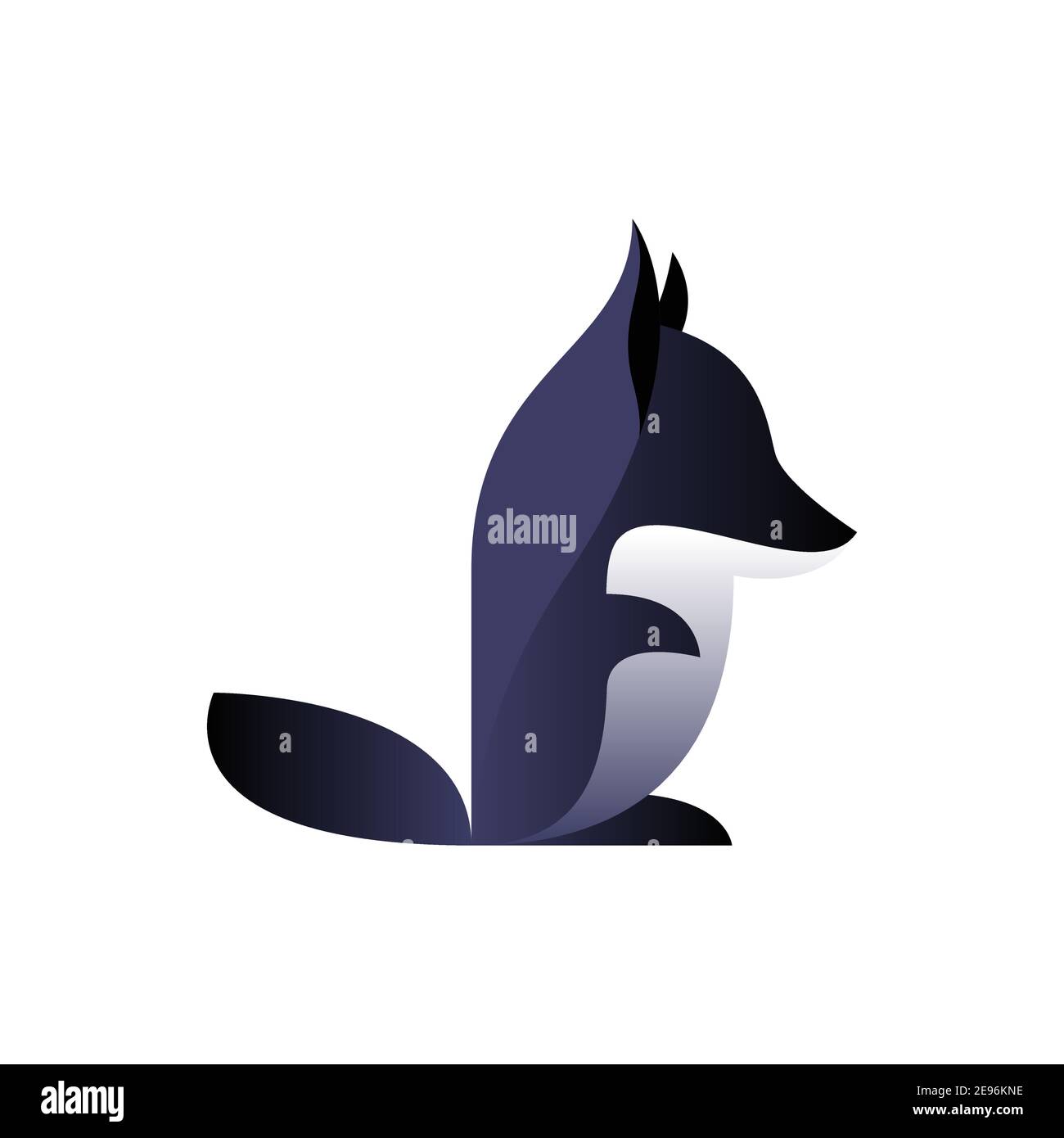 Vector wolf in gradient style. Digital art Stock Vector