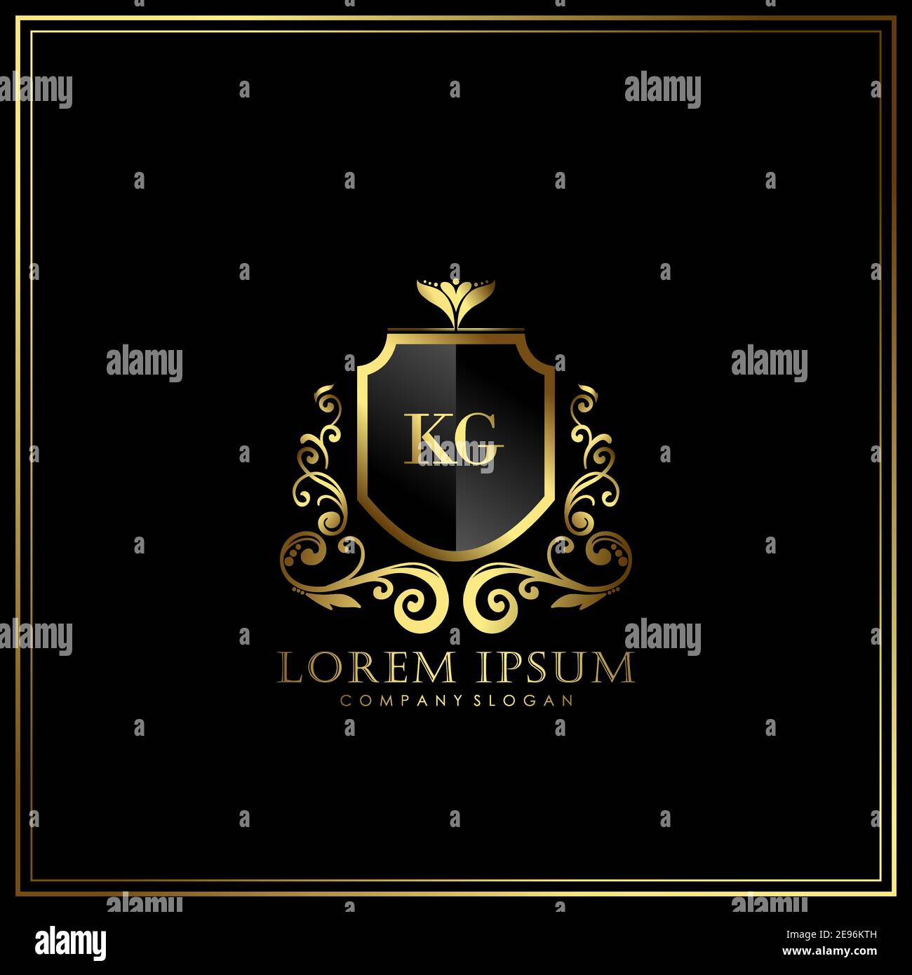 KG Initial Letter Luxury Logo template in vector for Restaurant ...