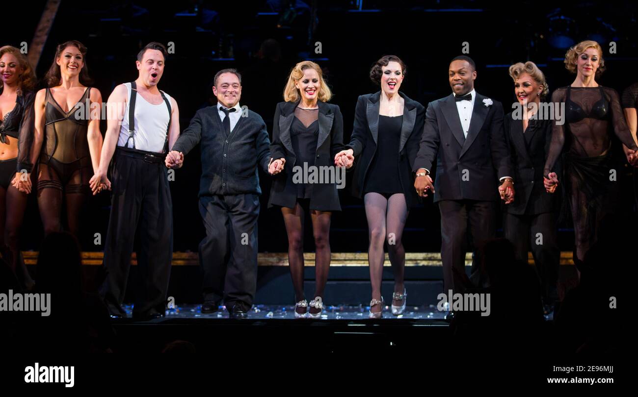 Caroline Flack, as Roxie Hart, takes the curtain call on her debut