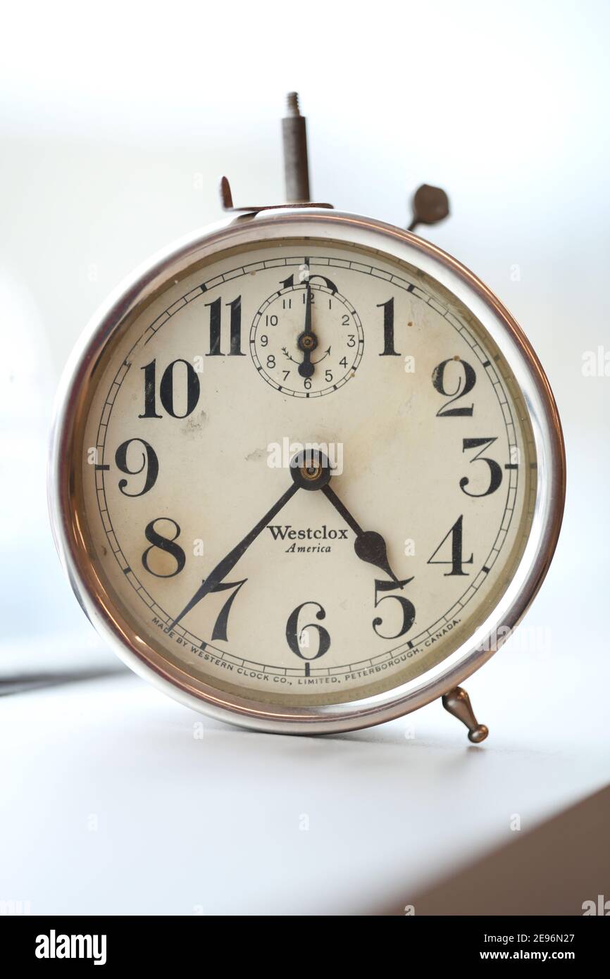 Vintage Alarm Clock Stock Photo - Alamy