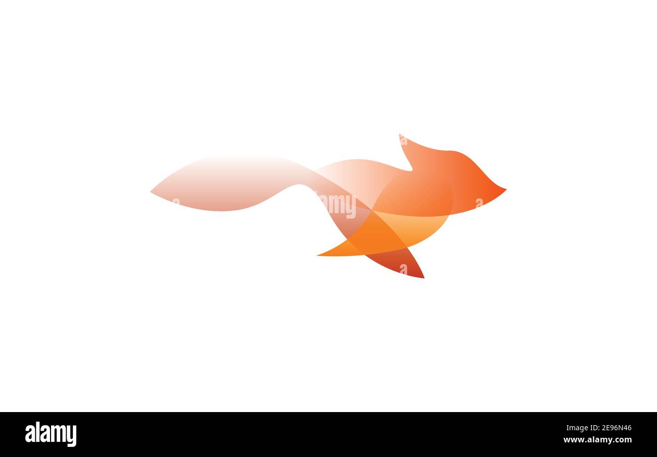 Vector fox in gradient style. Digital art Stock Vector
