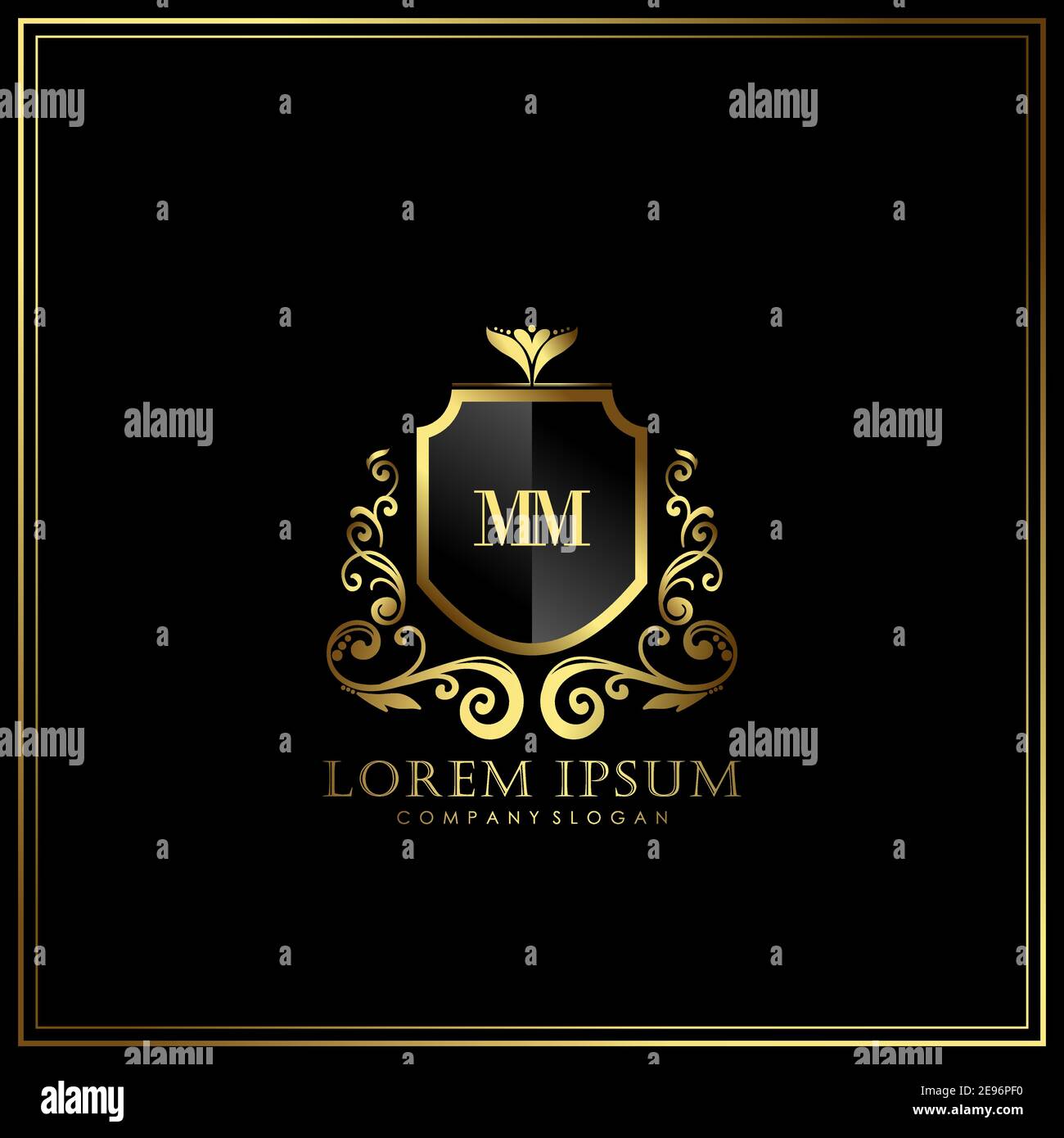 Initial Mm Beauty Monogram Elegant Logo Stock Vector (Royalty Free