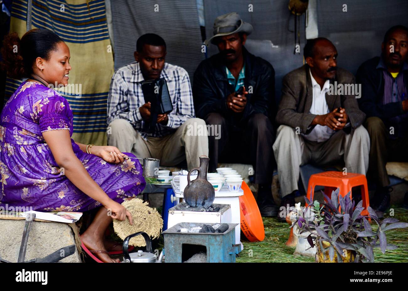 A traditional small Ethiopian coffee house serving Ethiopian coffee Stock Photo Alamy
