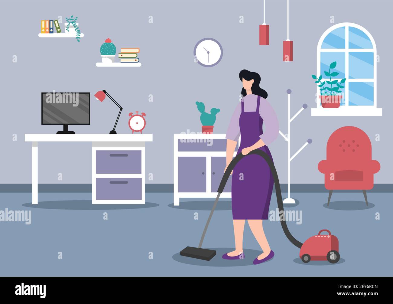 Cleaning Service Concept. Vector Flat Design Cartoon Illustration ...