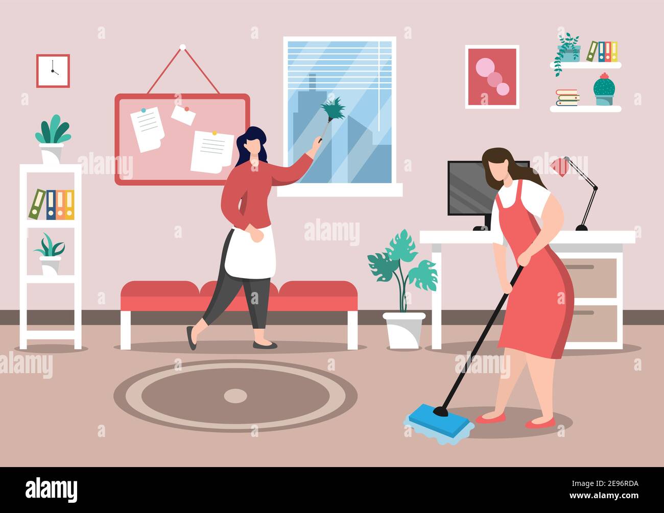 Cleaning Service Concept. Vector Flat Design Cartoon Illustration ...