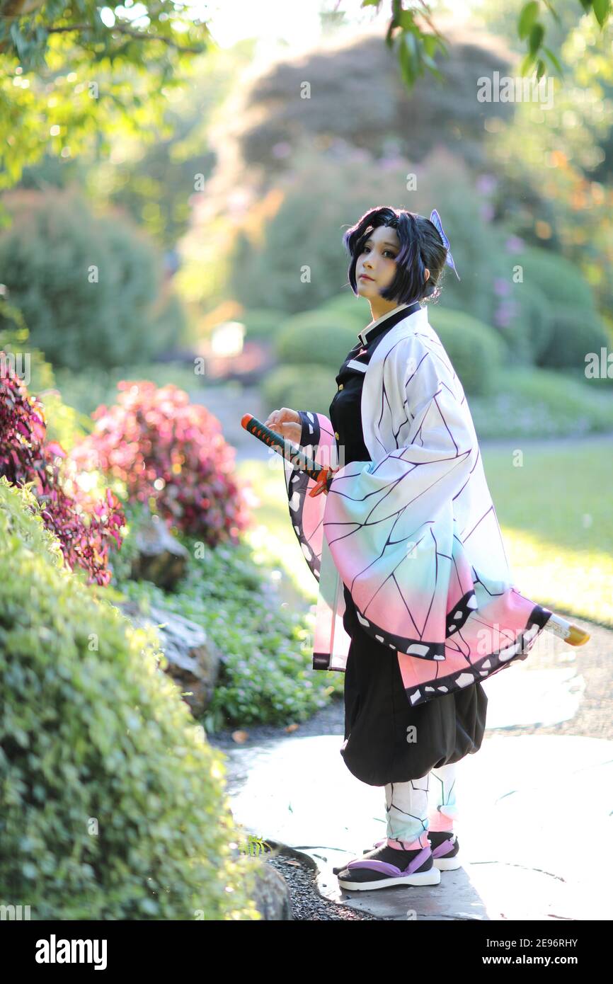 Japan Anime Cosplay Portrait of Girl with Comic Costume with Japanese Theme  Garden Stock Photo - Image of fantasy, lady: 227060182