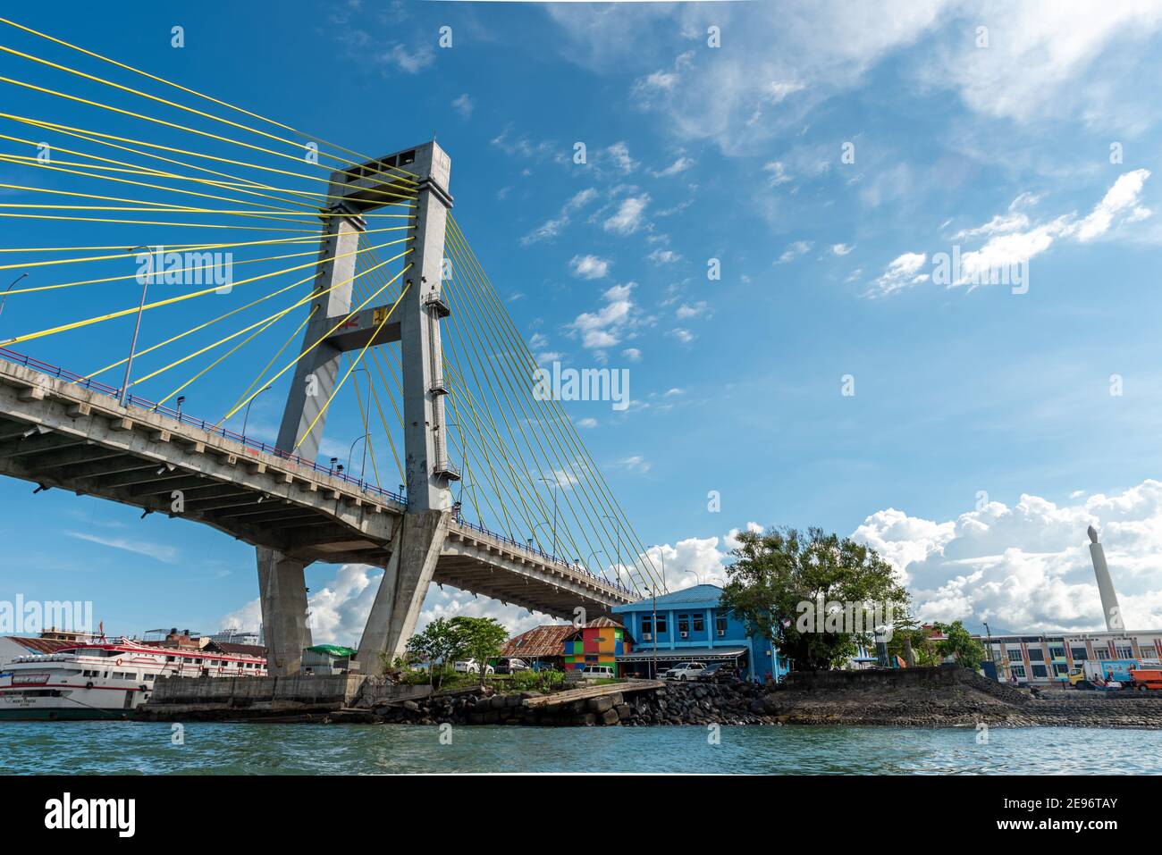 Manado City, Pier to Bunaken Islands, Soekarno Bridge and Manado Tua Island 2 batch Stock Photo