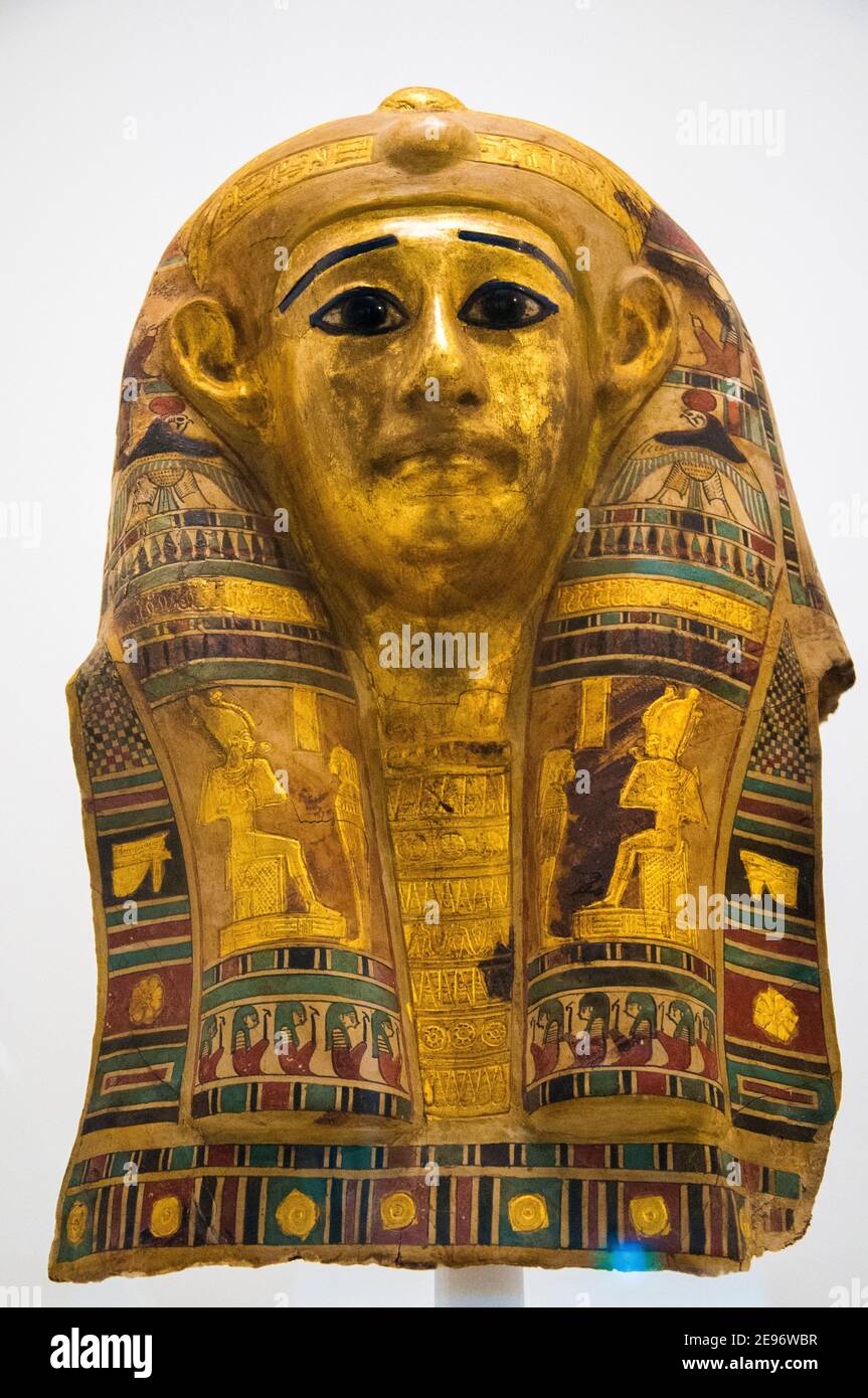 Head covering for the mummy of Padihorpasheraset, Egypt, 1st-2nd century CE, National Gallery of Victoria, Melbourne, Australia Stock Photo