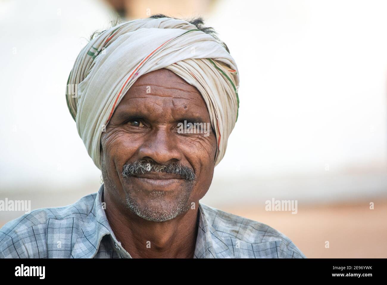 TIKAMGARH, MADHYA PRADESH, INDIA - JANUARY 23, 2021: Portrait of indian old man. Stock Photo