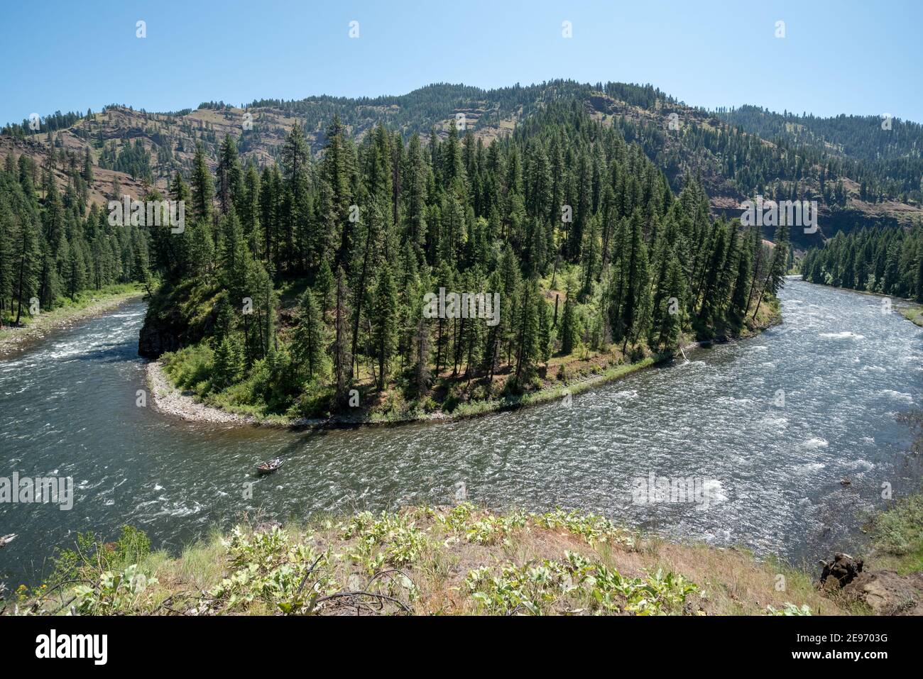 Floating Oregon's Grande Ronde River in a drift boat Stock Photo Alamy