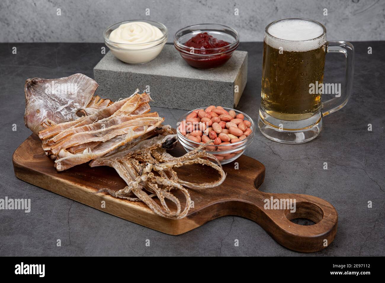 dried squid as beer snacks Stock Photo Alamy
