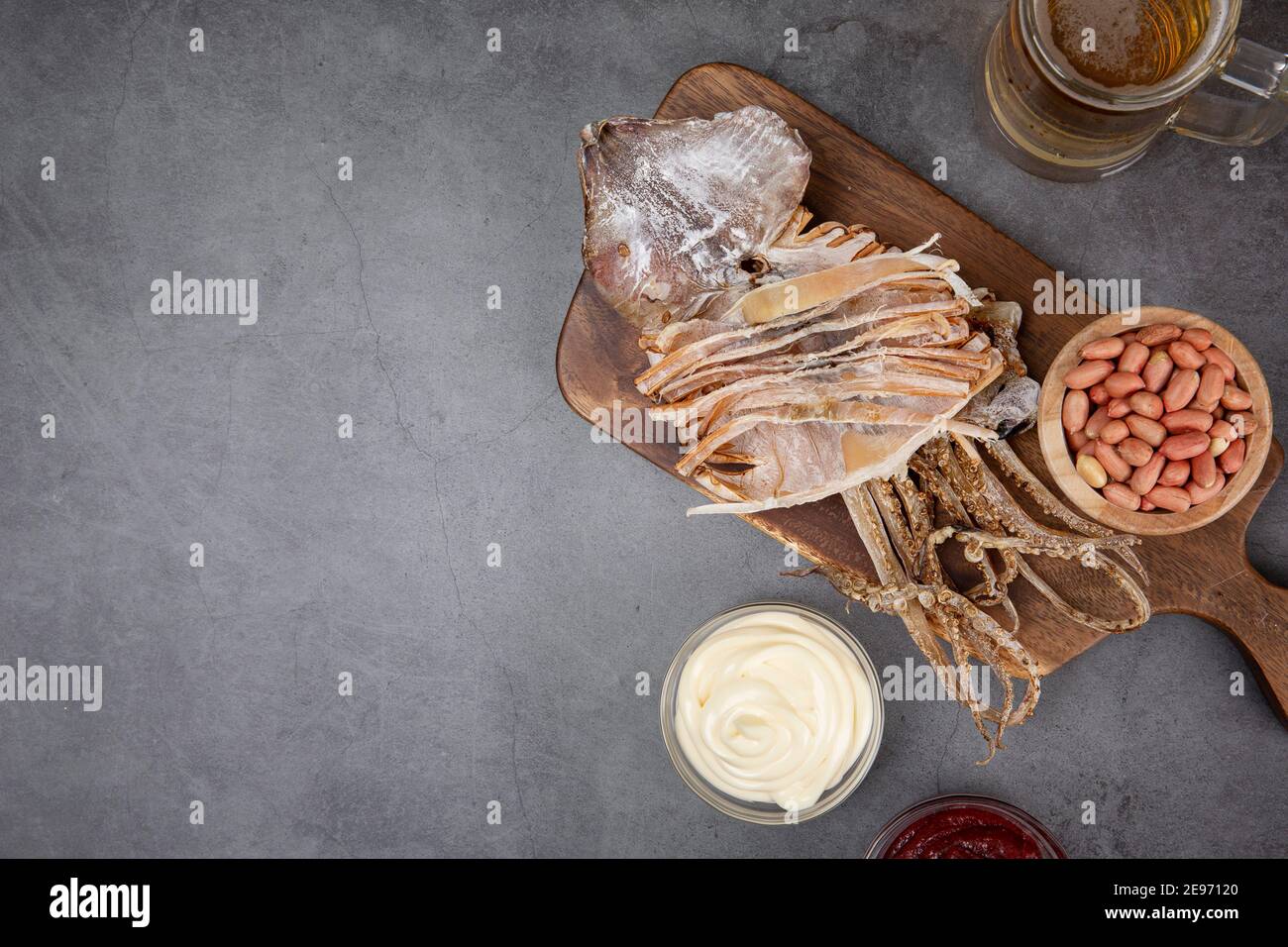dried squid as beer snacks Stock Photo Alamy