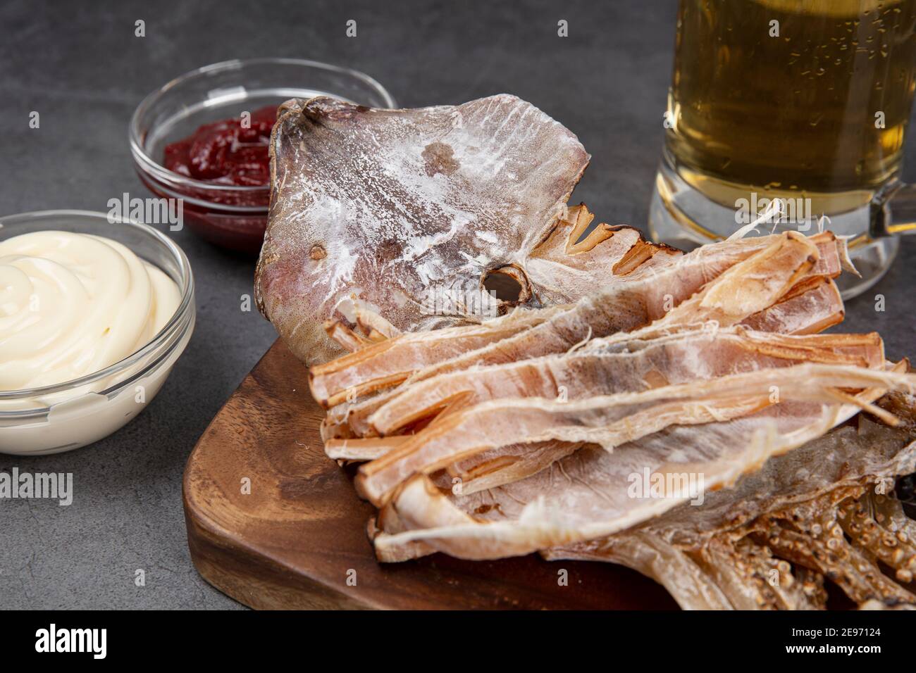 dried squid as beer snacks Stock Photo Alamy