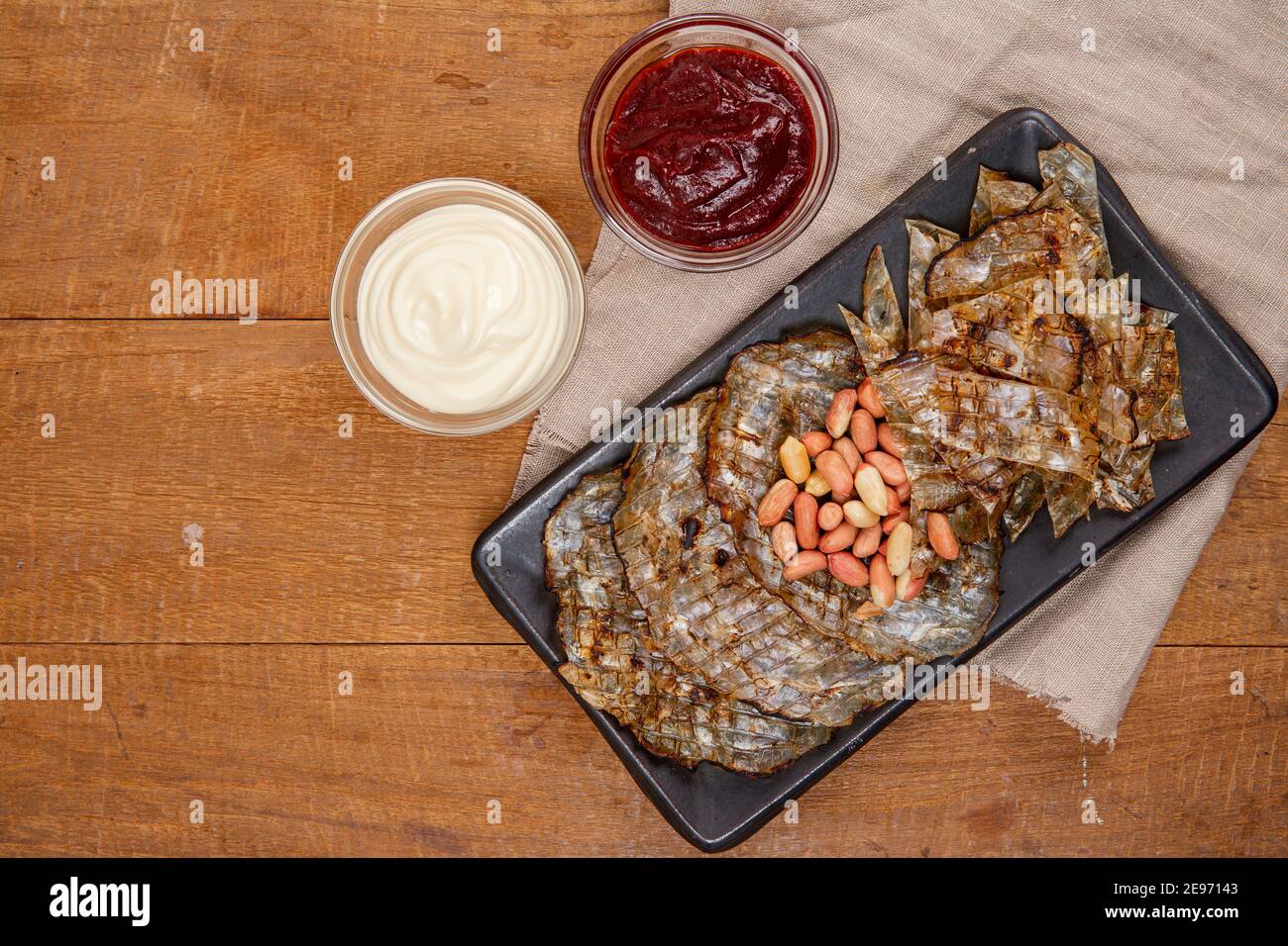 Filefish Snack dried filefish, beer snacks Stock Photo - Alamy