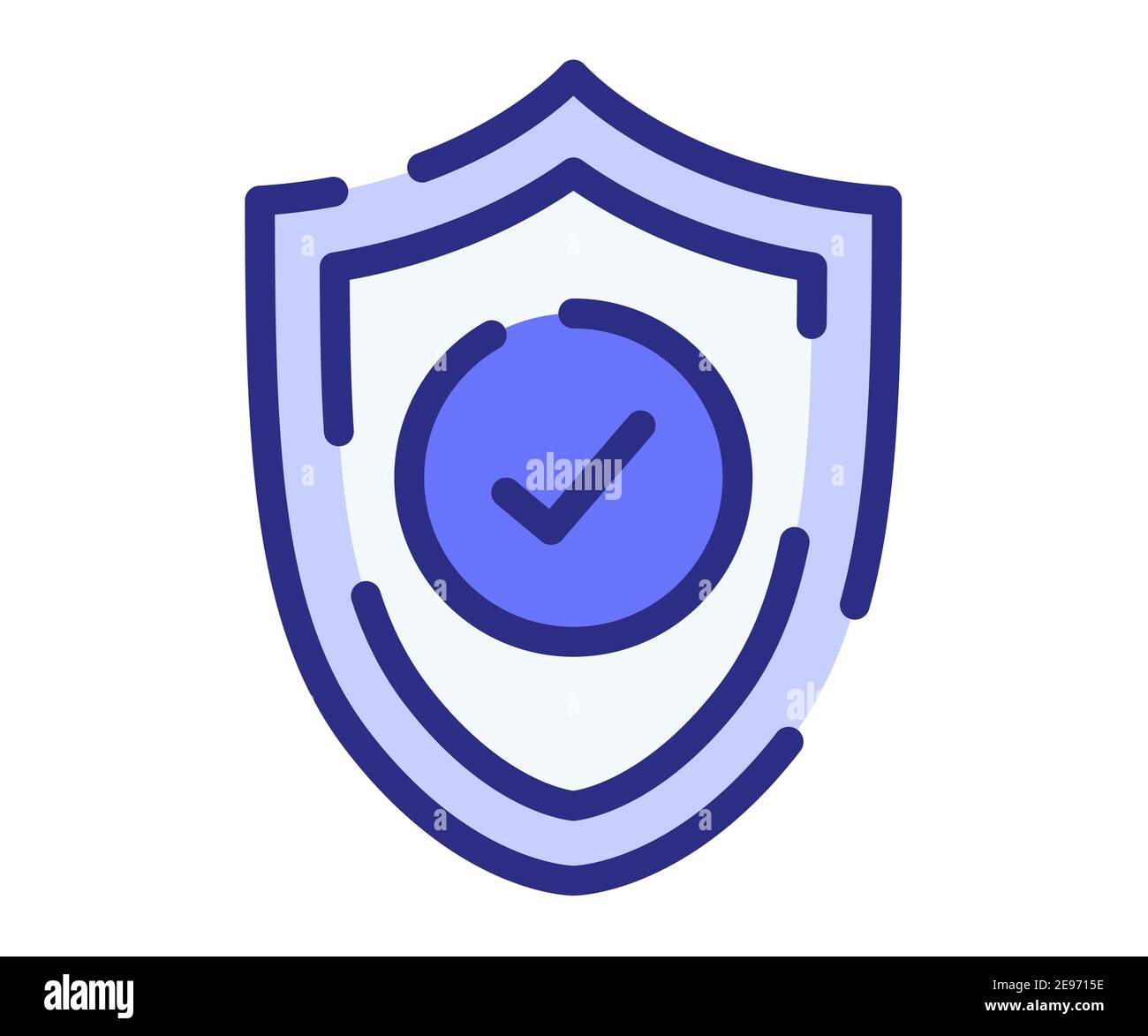 security shield safe single isolated icon with dashed line style vector