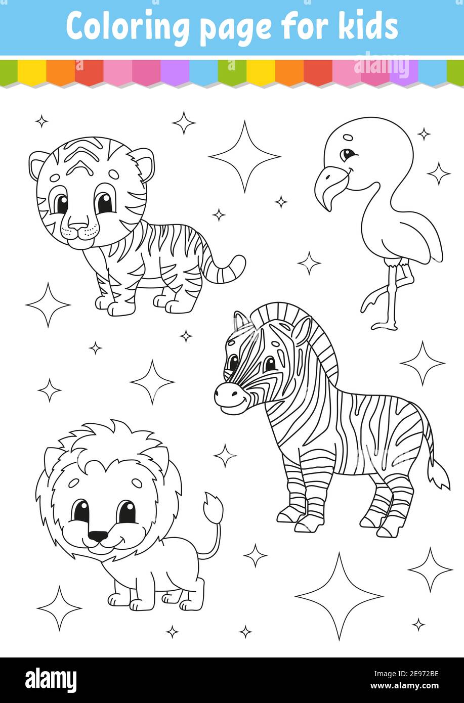 Coloring book for kids. Cheerful character. Vector illustration. Cute ...