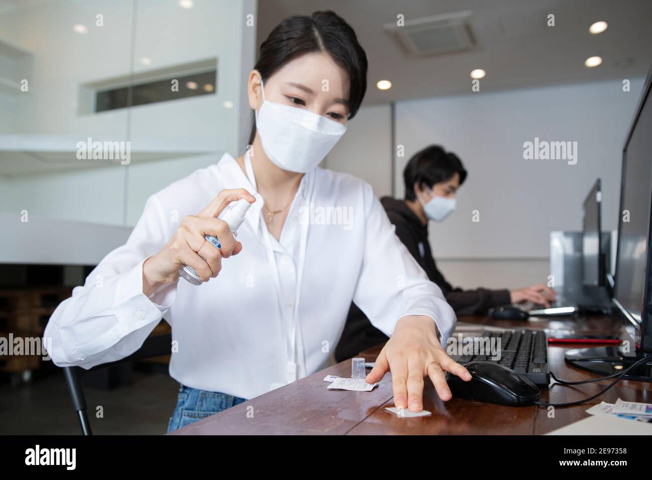 business, startup, people and teamwork with mask concept Stock Photo ...