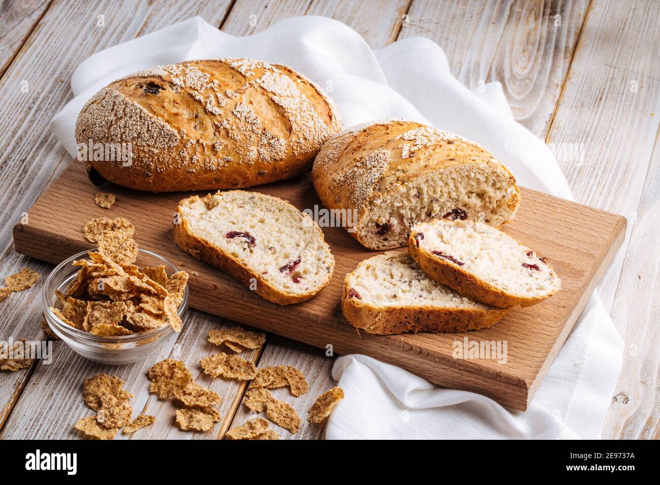 Side view on sliced muesli cereal bread Stock Photo Alamy