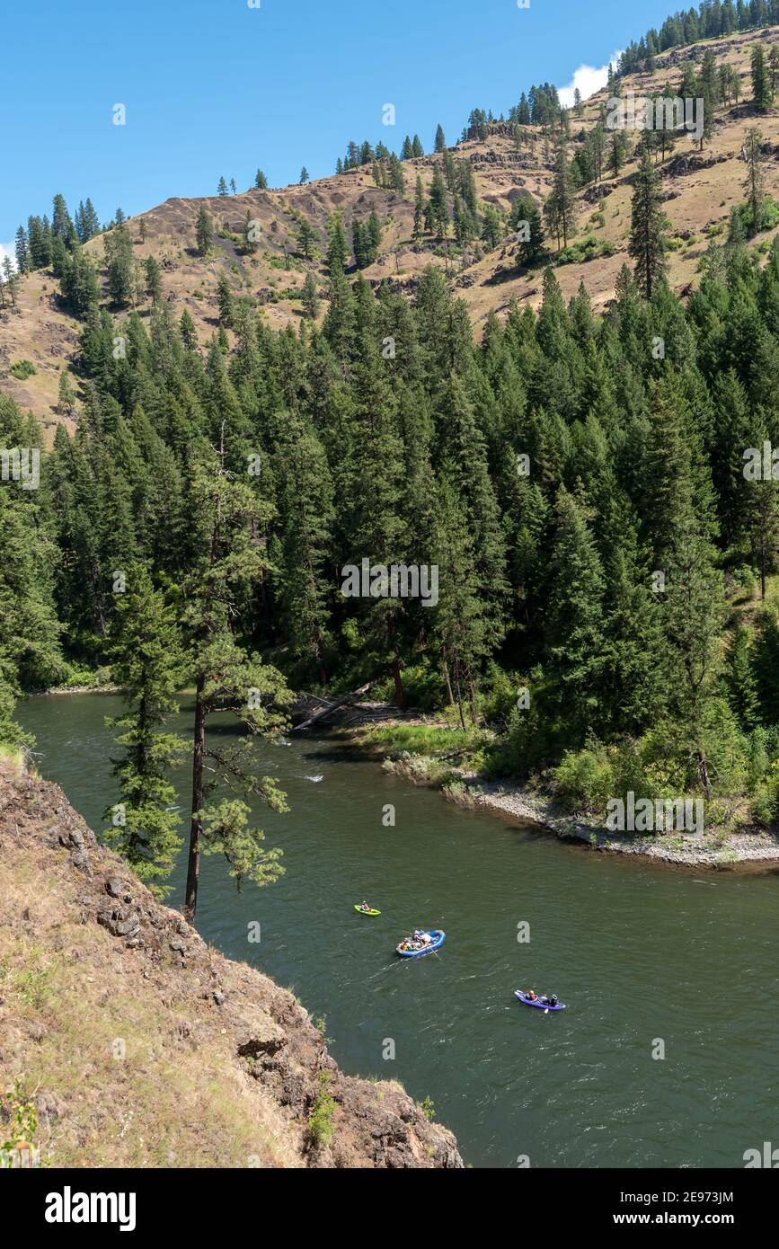 Float trip on Oregon's Grande Ronde River Stock Photo Alamy