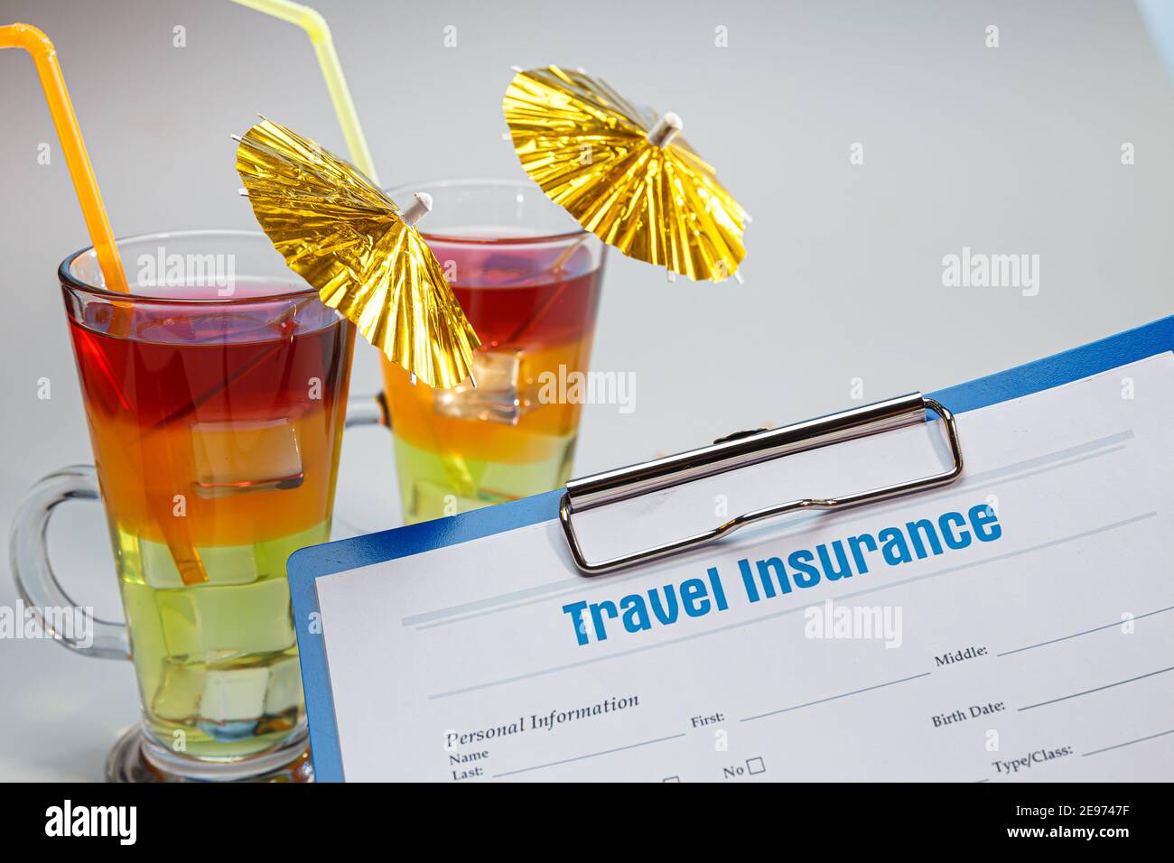 Insurance concept. Travel and Accident Insurance. Insurance policy Stock Photo