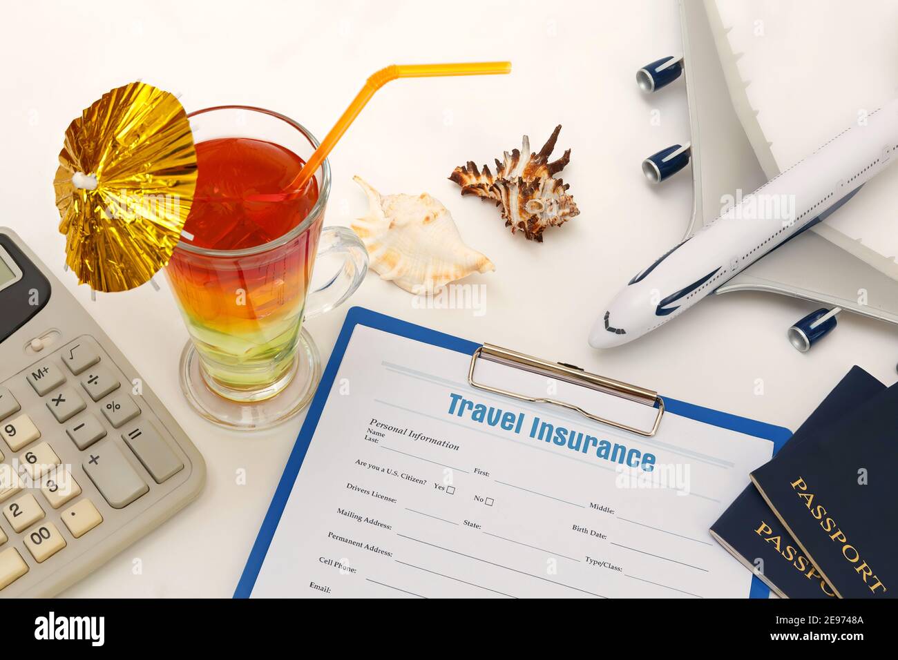 Insurance concept. Travel and Accident Insurance. Insurance policy Stock Photo