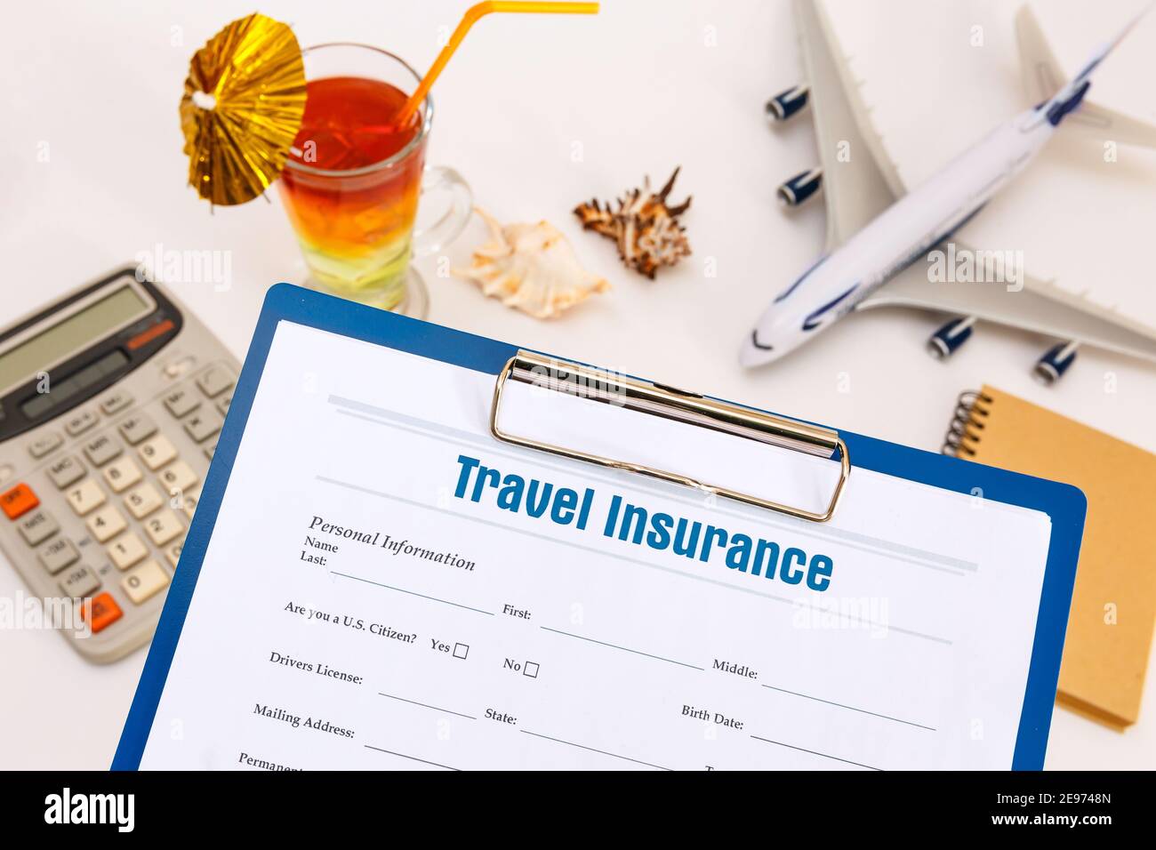 Insurance concept. Travel and Accident Insurance. Insurance policy Stock Photo