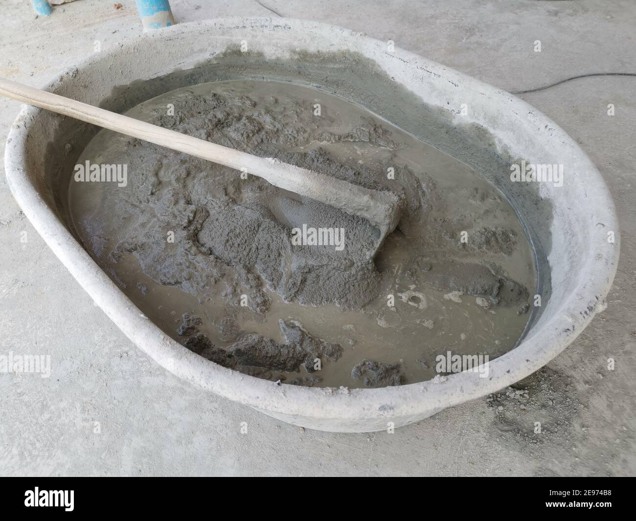Ready mixed mortar in a mortar mixer. Readytouse building materials