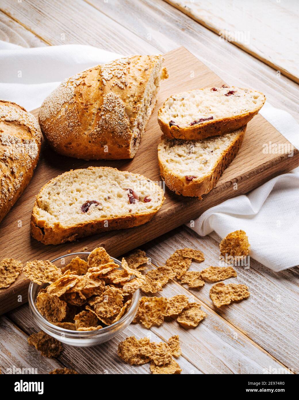 Side view on sliced muesli cereal bread Stock Photo Alamy