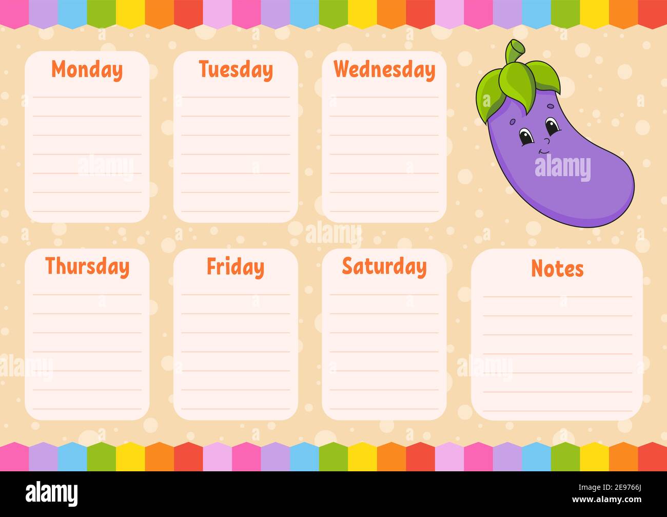 School schedule. Timetable for schoolboys. Empty template. Weekly ...