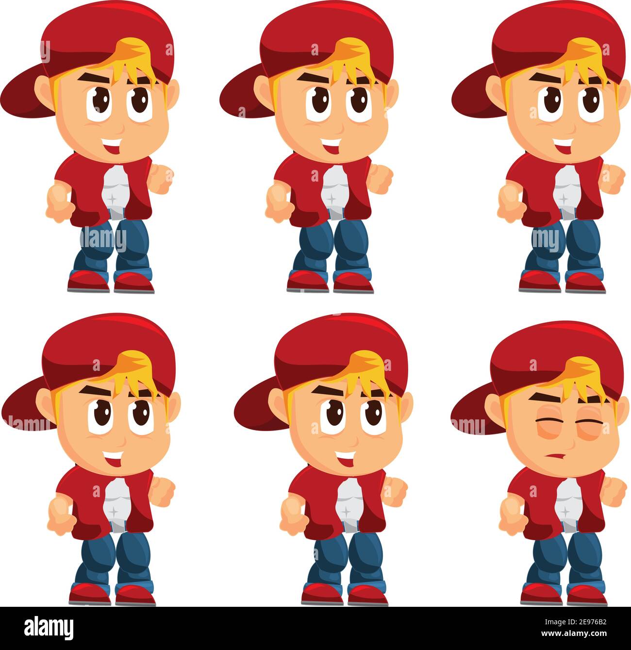 Boy Character with Hat Idle Game Kits adventure design Sprite Stock ...