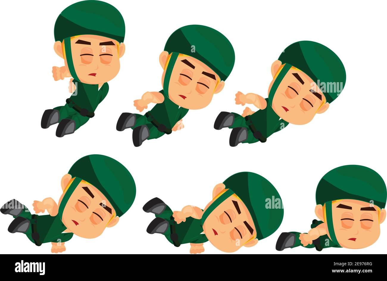 Soldier Die game character for creating shooter action games Stock Vector