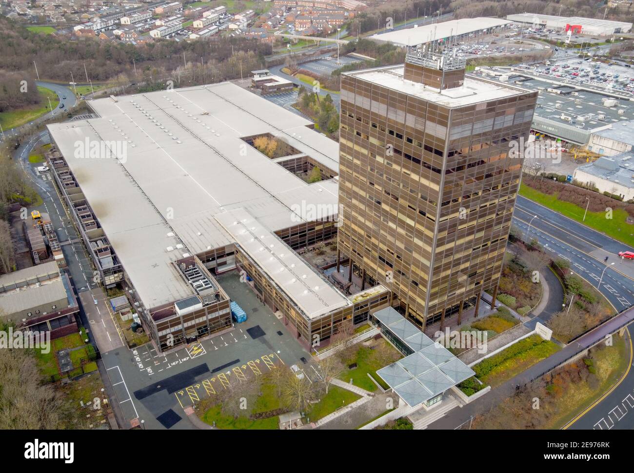 Durham House at Washington Gallieries in Washington, Tyne & Wear as seen from above Stock Photo
