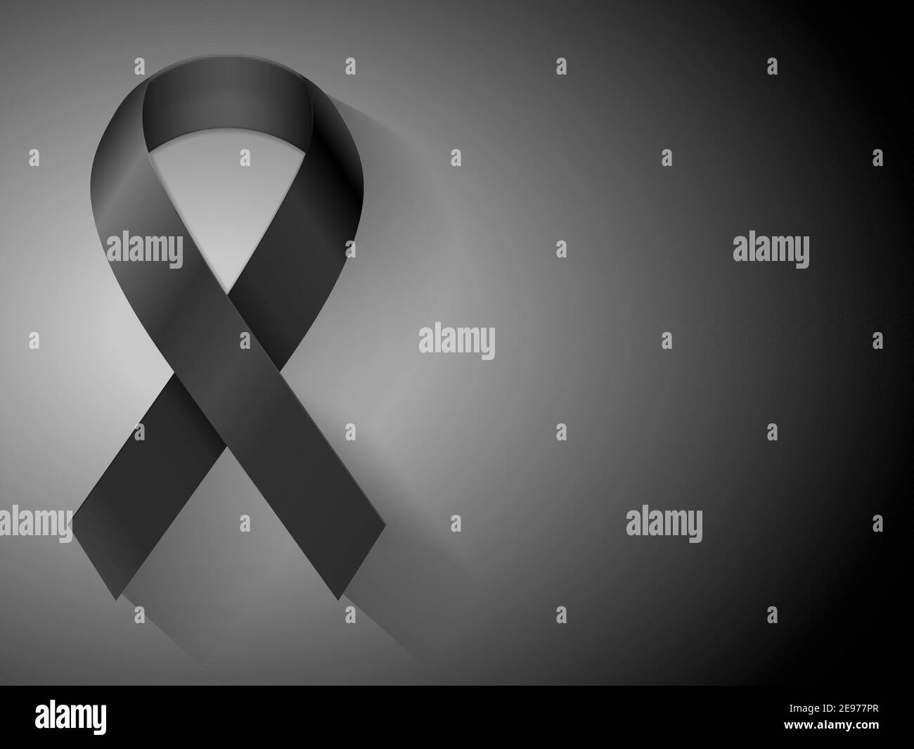 Mourning ribbon on a black background. Vector illustration Stock Vector