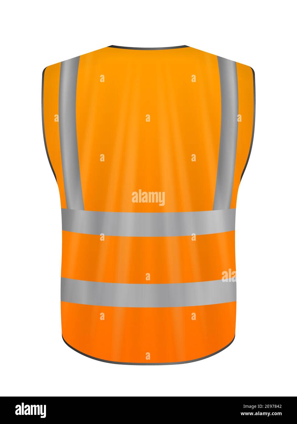 Safety vest back on a white background. Vector illustration Stock ...
