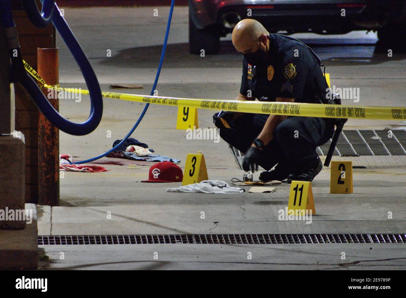 Raton, New Mexico, USA. 29 August, 2020. 11 pm. A crime scene