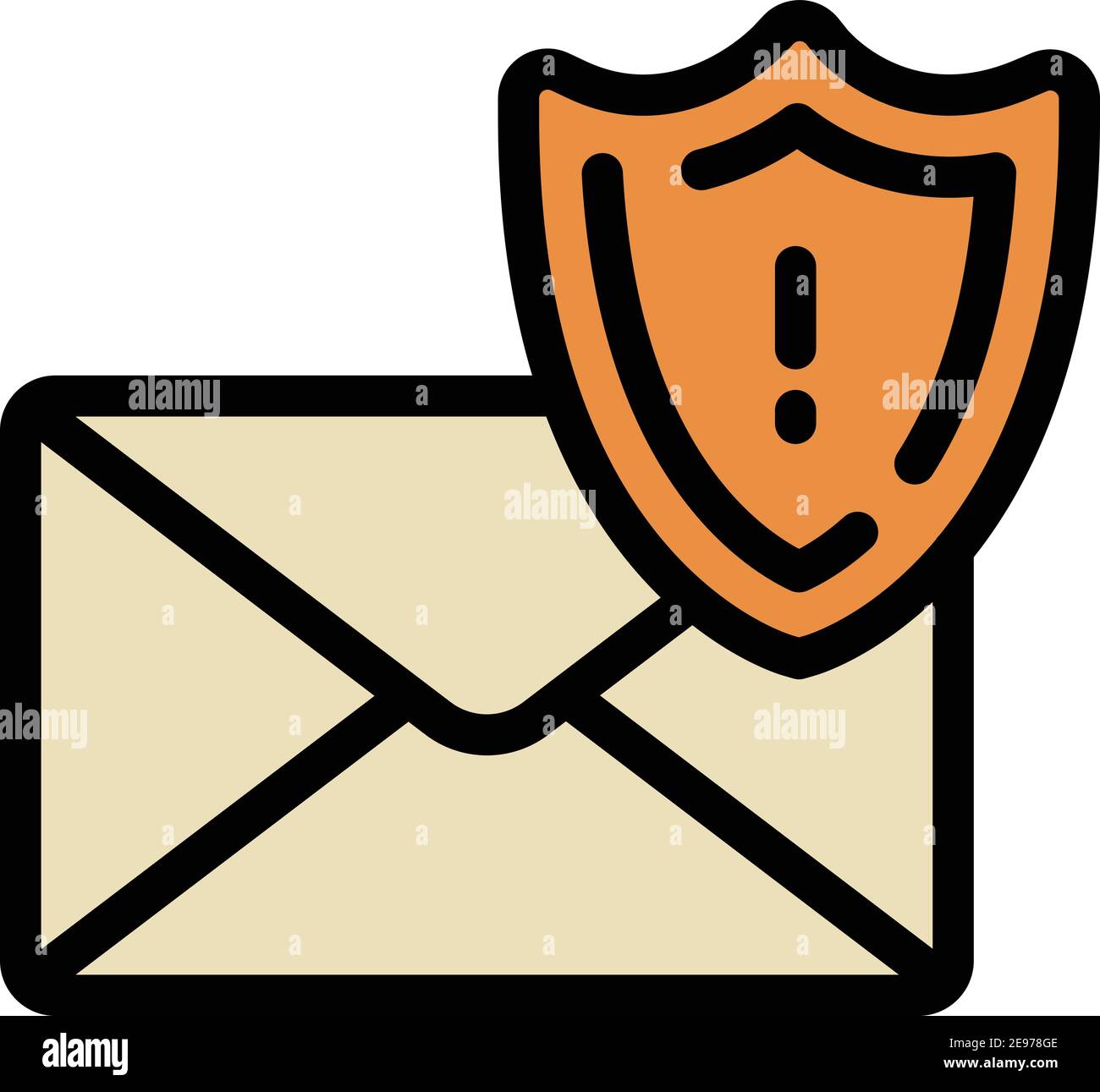 Secured mail icon. Outline secured mail vector icon for web design isolated on white background Stock Vector