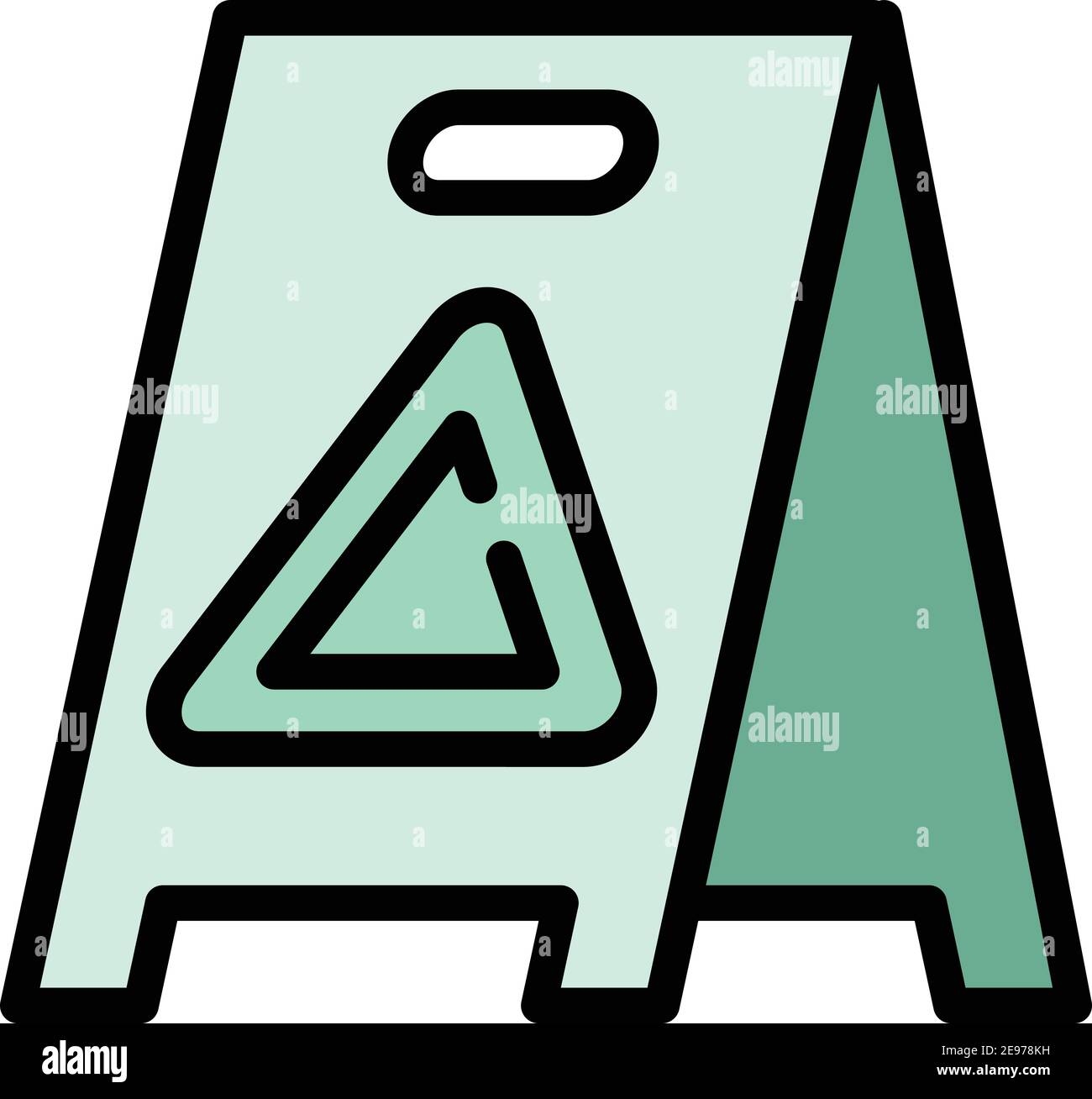 Wet floor board icon. Outline wet floor board vector icon for web design isolated on white