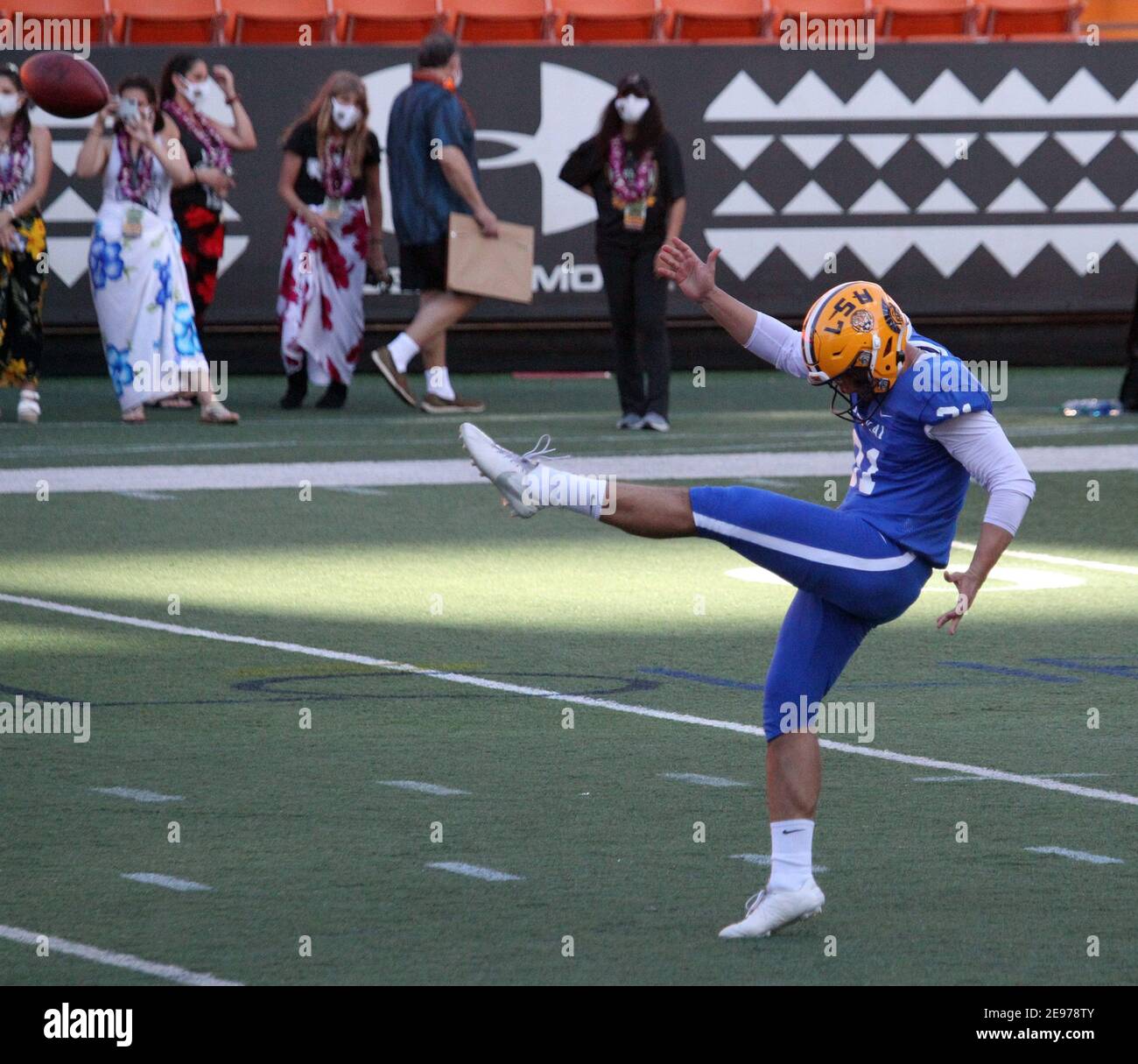 January 31, 2021 LSU Tigers punter Zach Von Rosenberg 31 during the