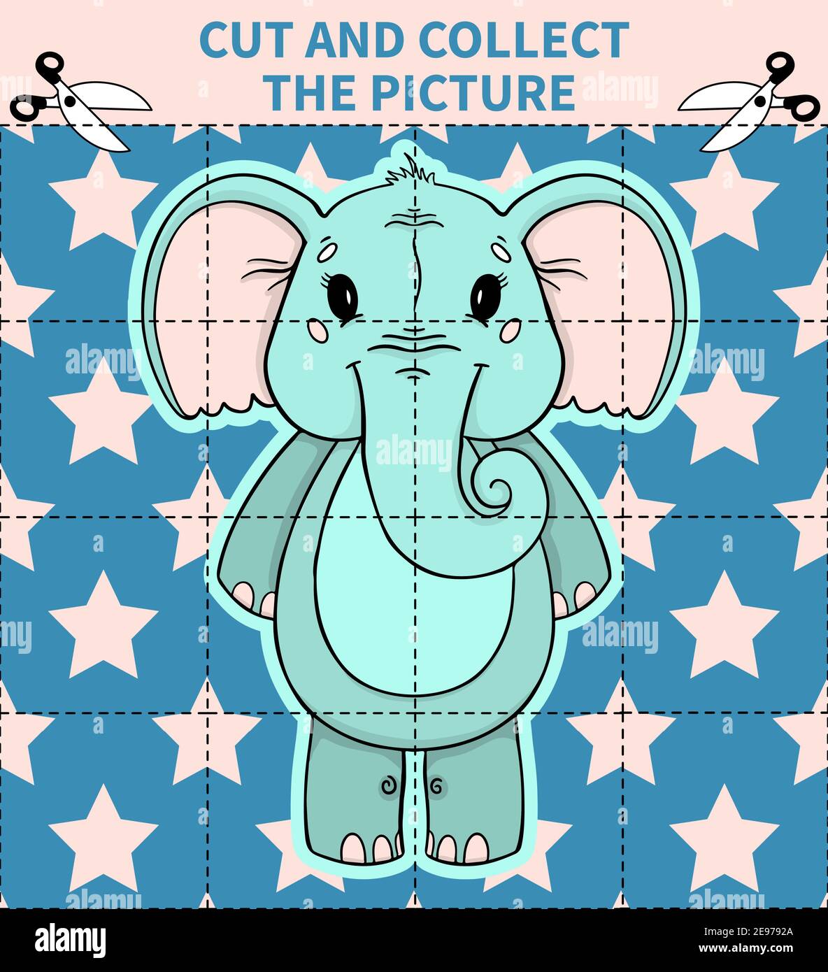 Children board animal game puzzle for preschoolers and primary