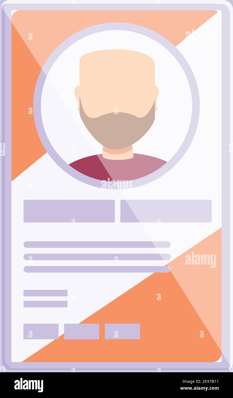 Id card man icon. Cartoon of id card man vector icon for web design ...