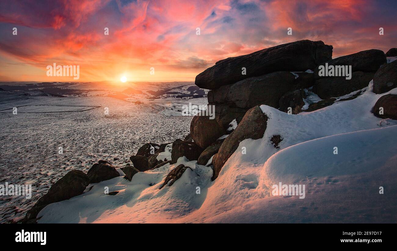 Peak District Sunset Stock Photo