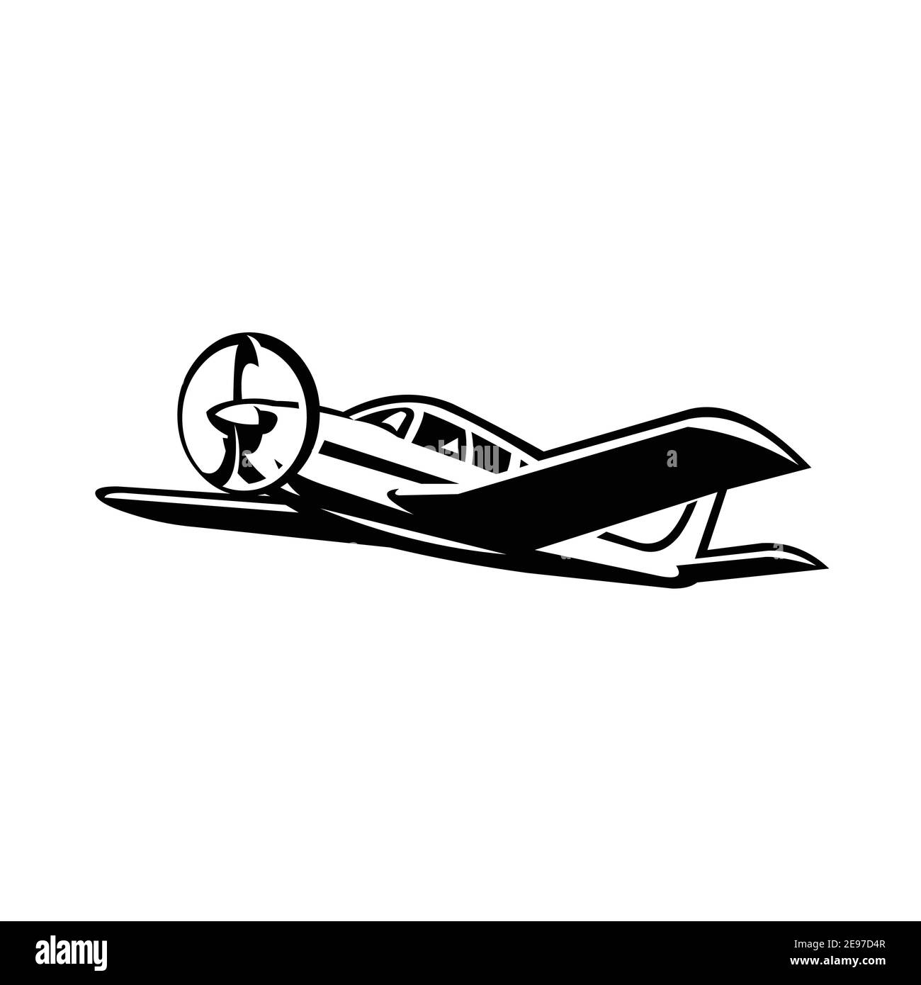 Private plane, small propeller plane vector isolated Stock Vector