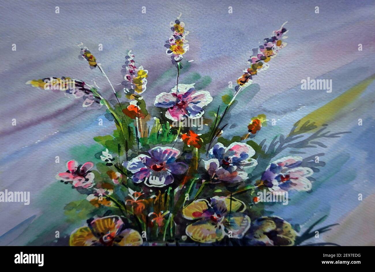 Watercolor flower painting hi-res stock photography and images - Alamy