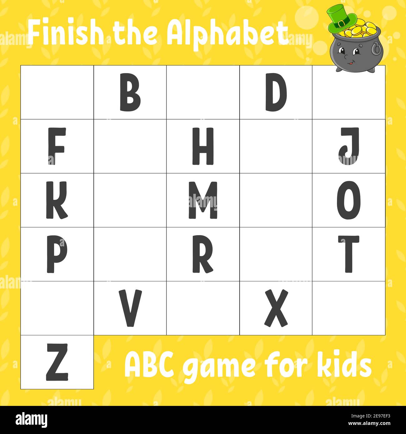 Finish the alphabet. ABC game for kids. Education developing worksheet ...