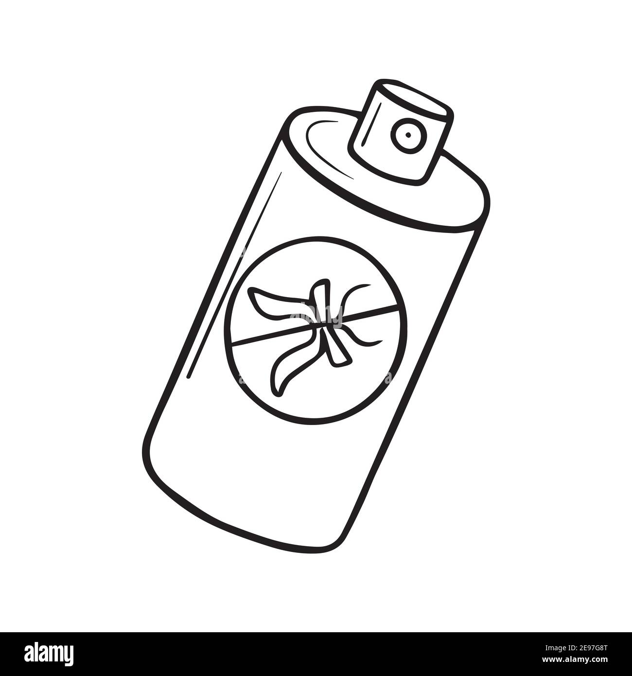 spray mosquito repellent icon doodle. aerosol insect repellent. for tourists and camping. Stock Vector