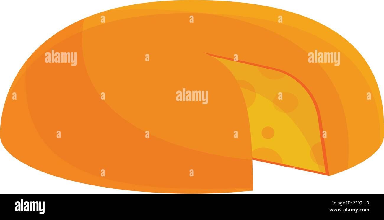 Cutted round cheese icon. Cartoon of cutted round cheese vector icon ...