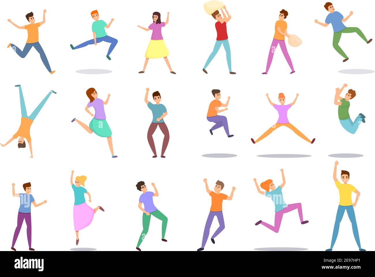 Hyperactivity icons set. Cartoon set of Hyperactivity vector icons for ...